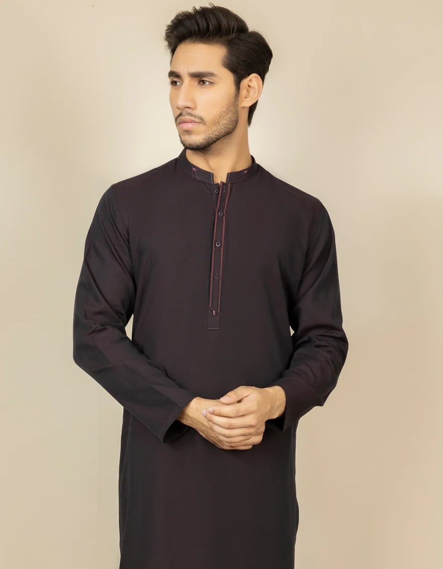 DEEP MAROON COTTON KURTA | JJK-S-US-32570/S22/JJ8147-CL - Image 3