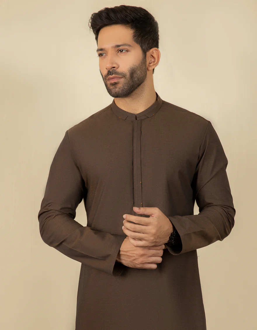 BROWN COTTON KURTA | JJK-S-US-32577/S22/JJ7687-CL - Image 3
