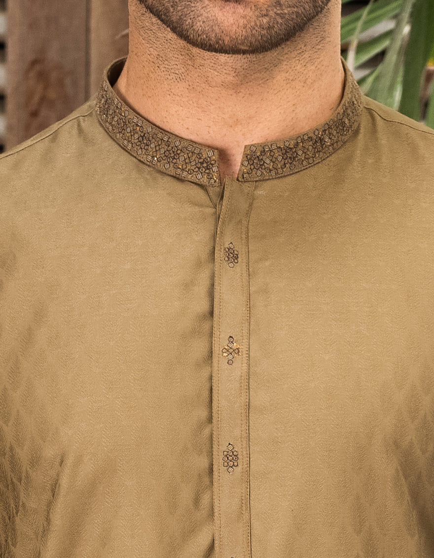 MUD BEIGE COTTON KURTA | JJK-S-US-32584/S22/JJ8125-SF - Image 2