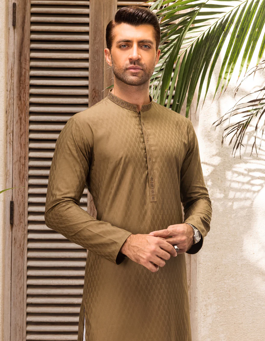 MUD BEIGE COTTON KURTA | JJK-S-US-32584/S22/JJ8125-SF - Image 3
