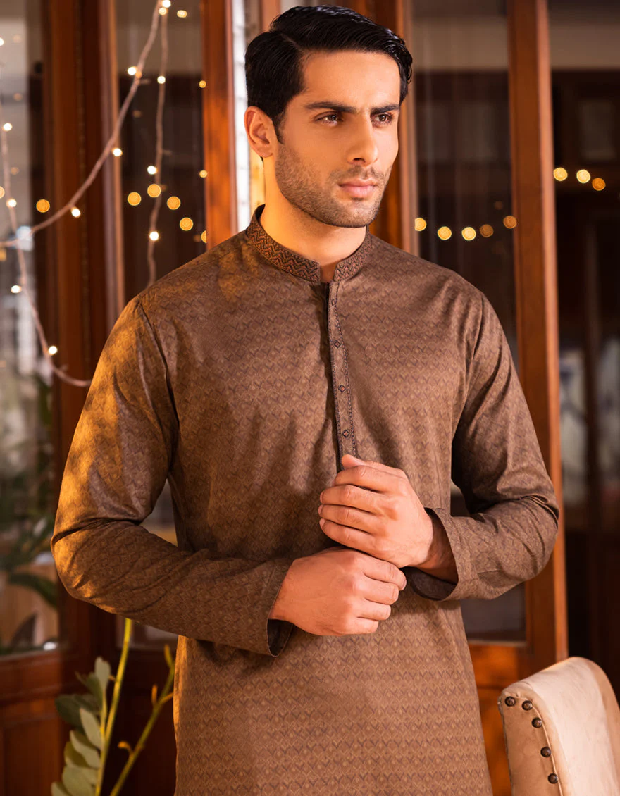 BROWN COTTON KURTA | JJK-S-US-32589/S22/JJ7546-SF - Image 3