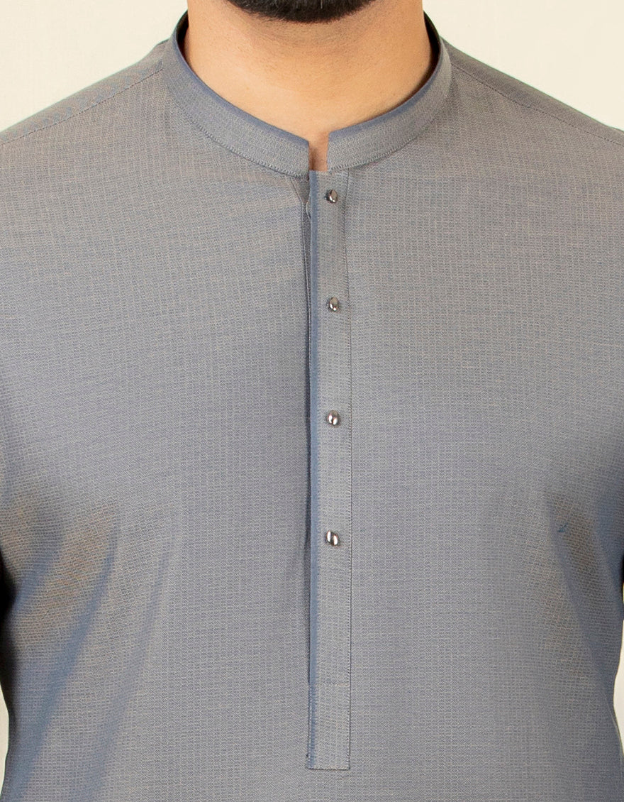 WOOD GREY COTTON KURTA | JJK-S-US-32597/S22/JJ8194-PN - Image 2