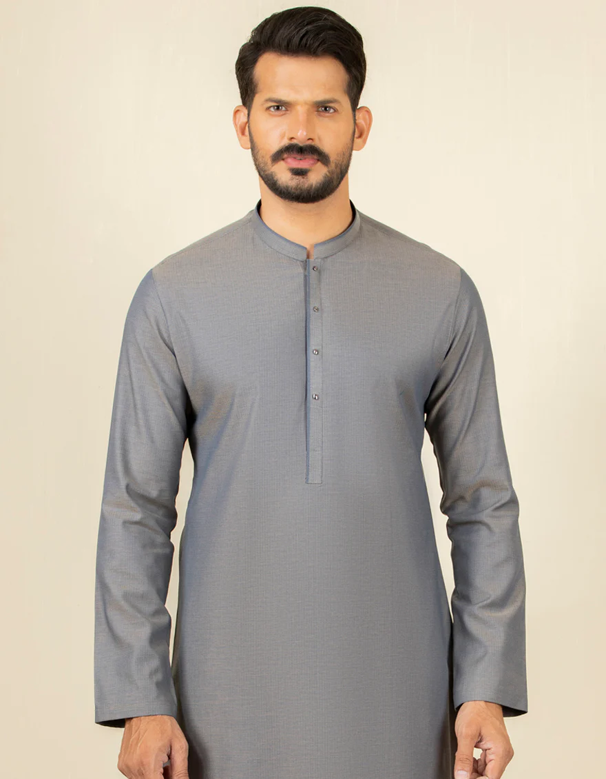 WOOD GREY COTTON KURTA | JJK-S-US-32597/S22/JJ8194-PN - Image 3