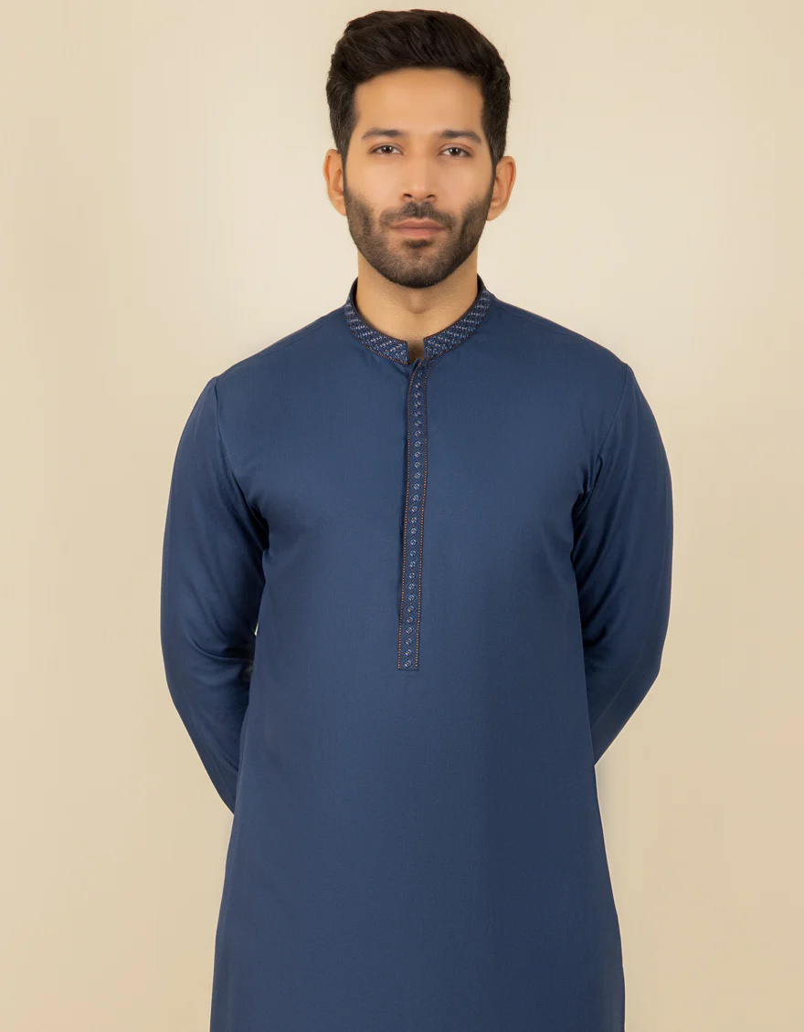 BLUE BLENDED KURTA | JJK-S-US-32610/S22/JJ8127-SF - Image 3