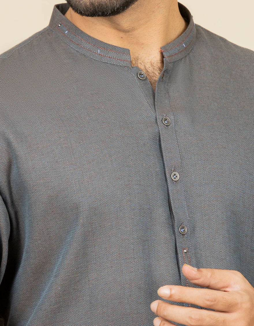 GREY BLENDED KURTA | JJK-S-US-32626/S22/JJ8177-CL - Image 2