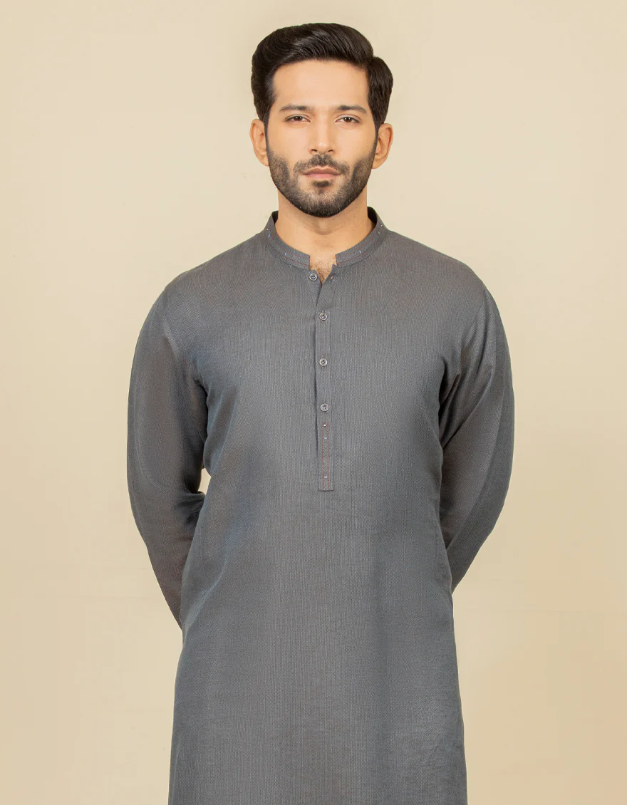 GREY BLENDED KURTA | JJK-S-US-32626/S22/JJ8177-CL - Image 3