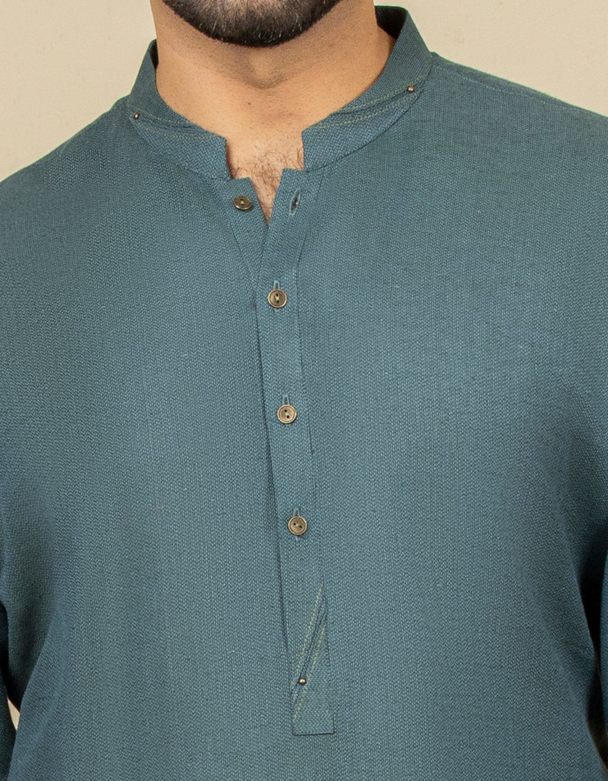 GREEN BLENDED KURTA | JJK-S-US-32628/S22/JJ8177-CL - Image 2