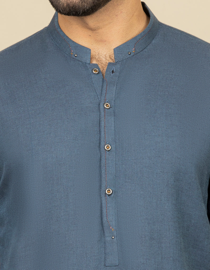BLUE BLENDED KURTA | JJK-S-US-32629/S22/JJ8177-CL - Image 2