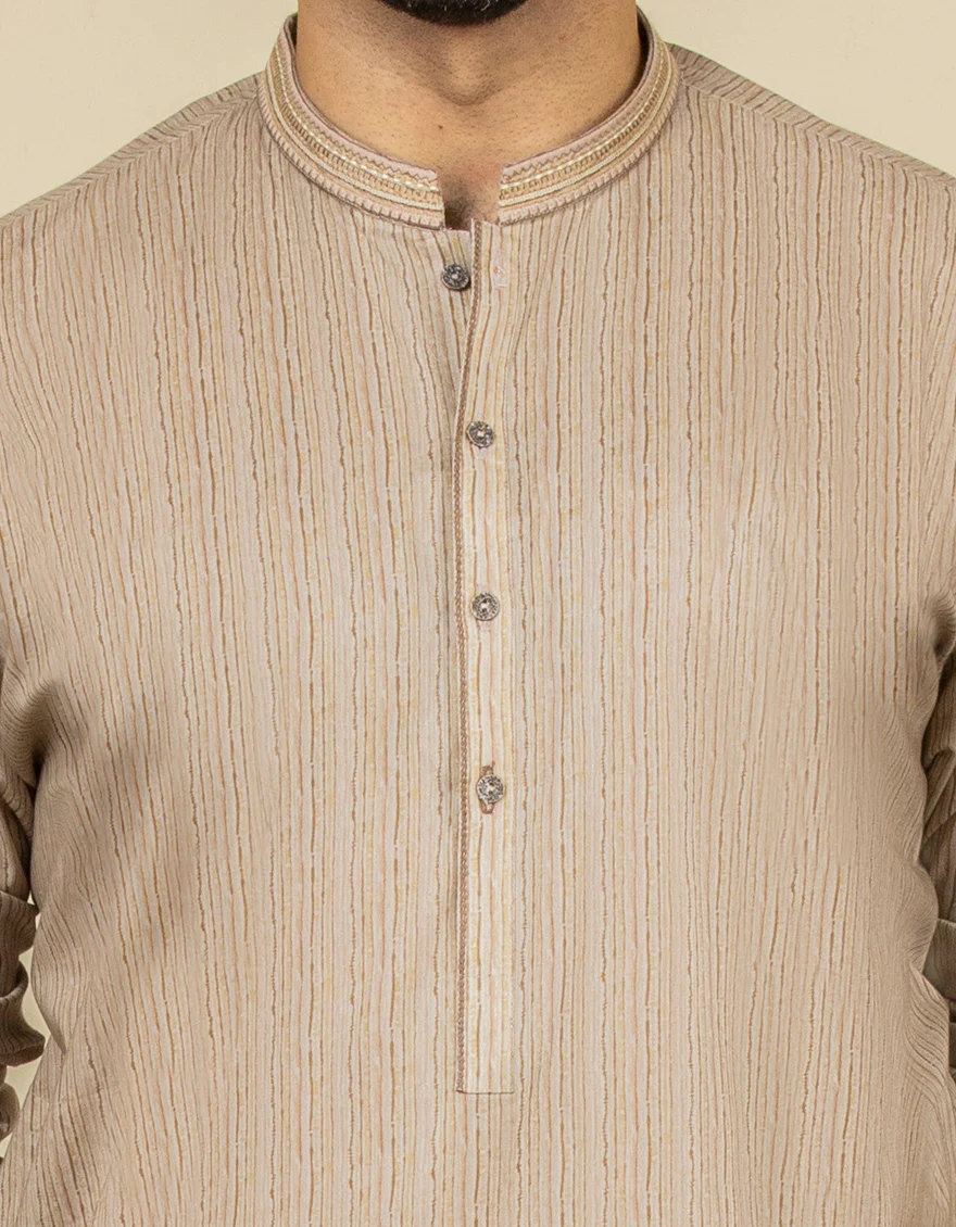SAND COTTON KURTA | JJK-S-US-32636/S22/JJ7546-SF - Image 2