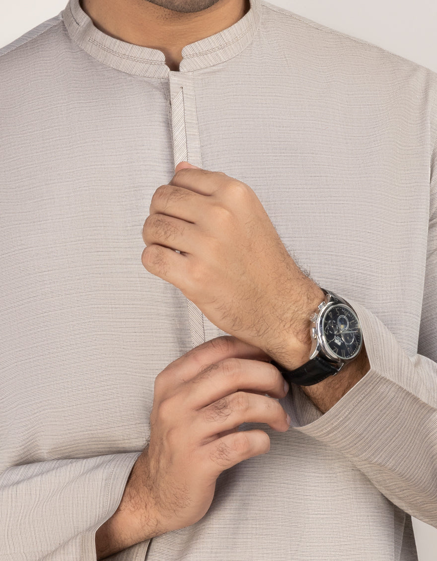 HEATHER GREY COTTON KURTA | JJK-S-US-32669/S22/JJ8605-CL - Image 2