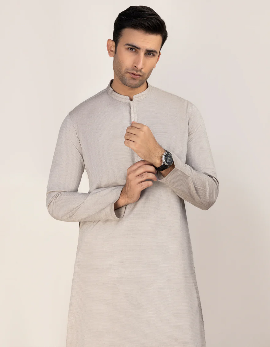 HEATHER GREY COTTON KURTA | JJK-S-US-32669/S22/JJ8605-CL - Image 3