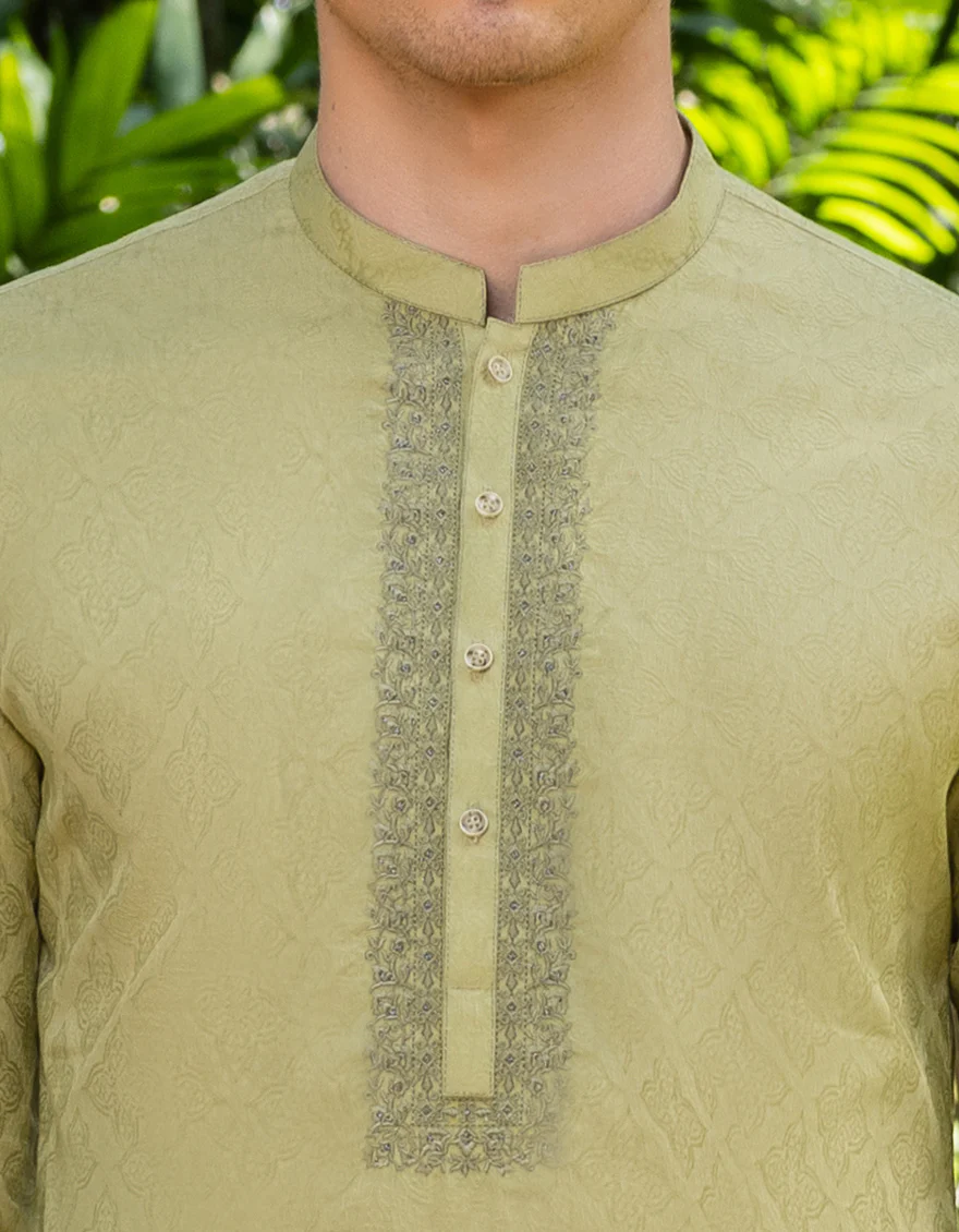 LIME GREEN COTTON KURTA | JJK-S-US-32706/S23/JJ8679-SF - Image 2