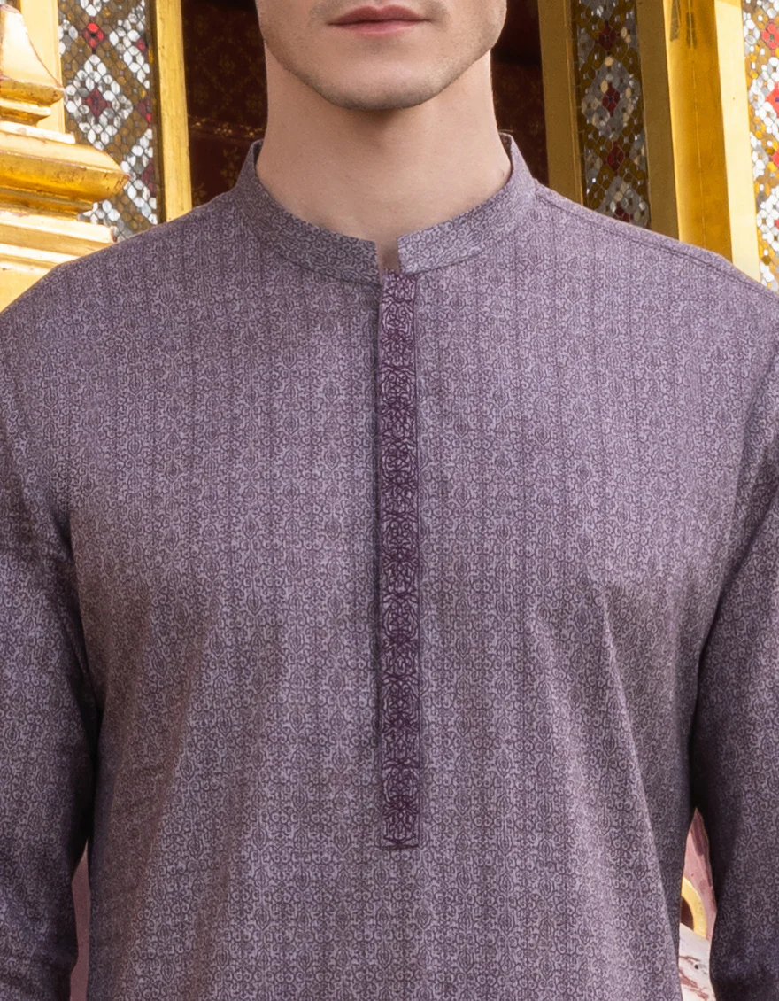 PURPLE COTTON KURTA | JJK-S-US-32707/S23/JJ8771-SF - Image 2
