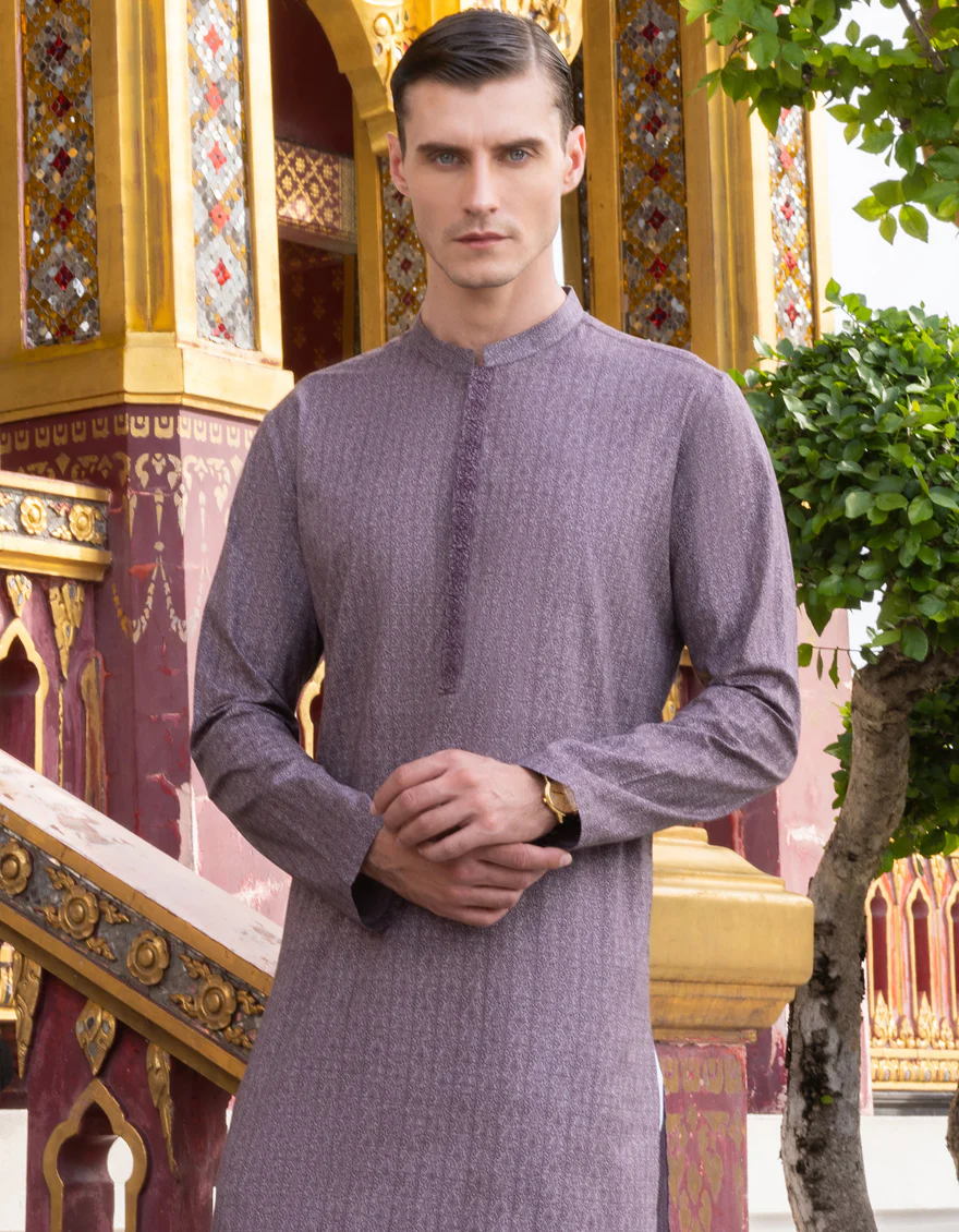 PURPLE COTTON KURTA | JJK-S-US-32707/S23/JJ8771-SF - Image 3