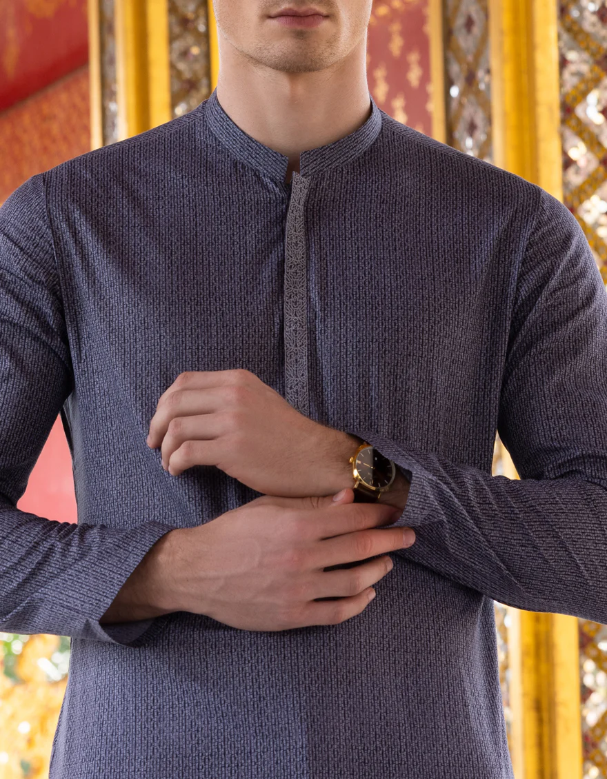 BLUE COTTON KURTA | JJK-S-US-32708/S23/JJ8771-SF - Image 2