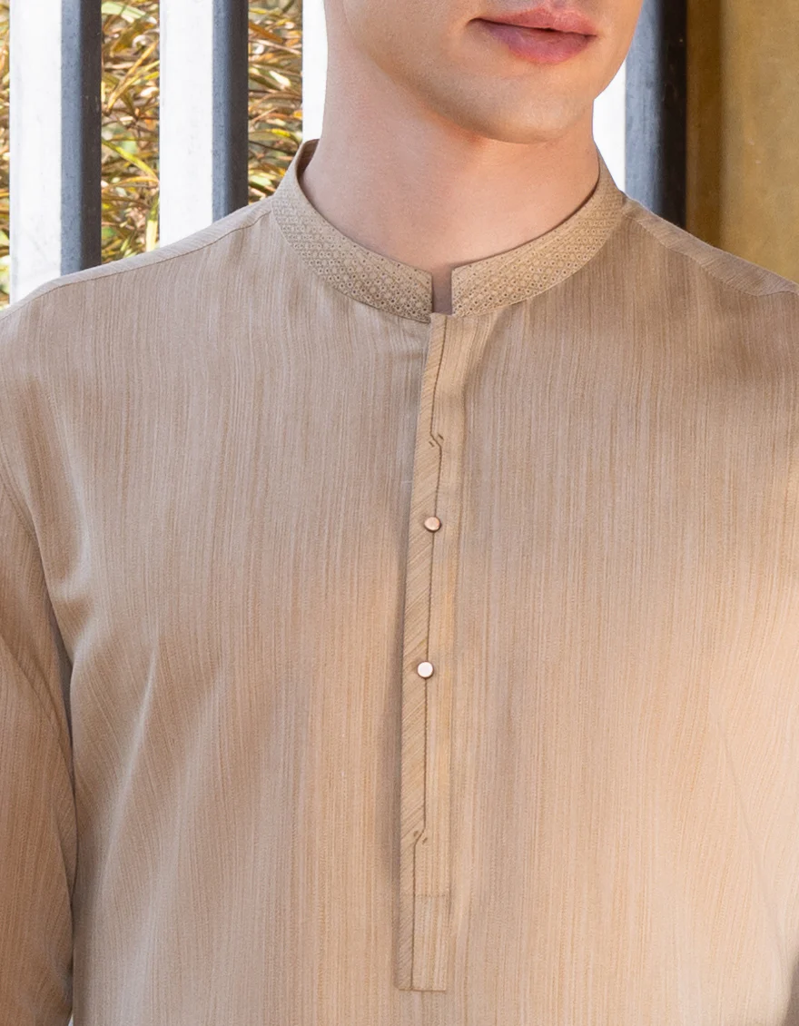 BEIGE BLENDED KURTA | JJK-S-US-32714/S23/JJ8719-SF - Image 2