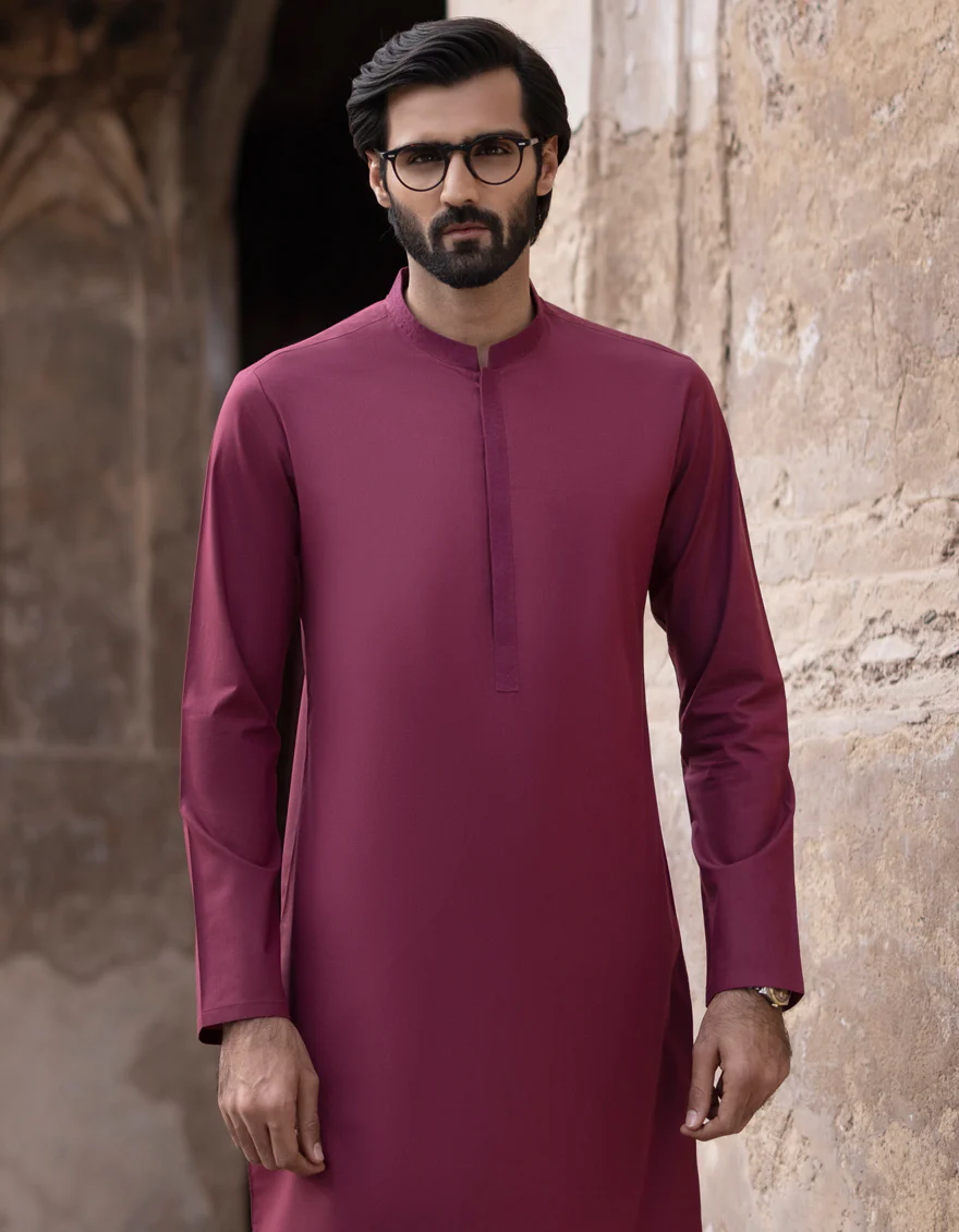 MAROON BLENDED KURTA | JJK-S-US-32720/S23/JJ8284-SF - Image 4