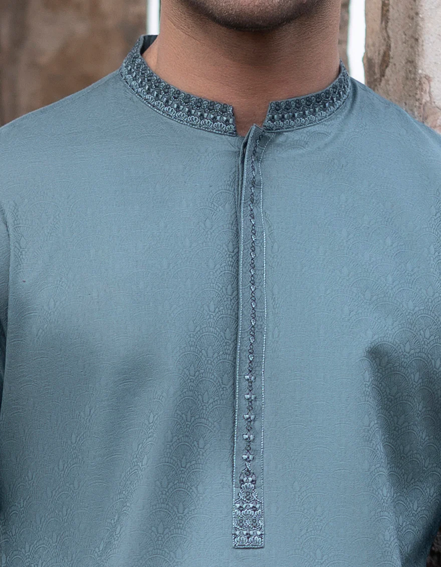 GREEN COTTON KURTA | JJK-S-US-32738/S23/JJ8750-SF - Image 3