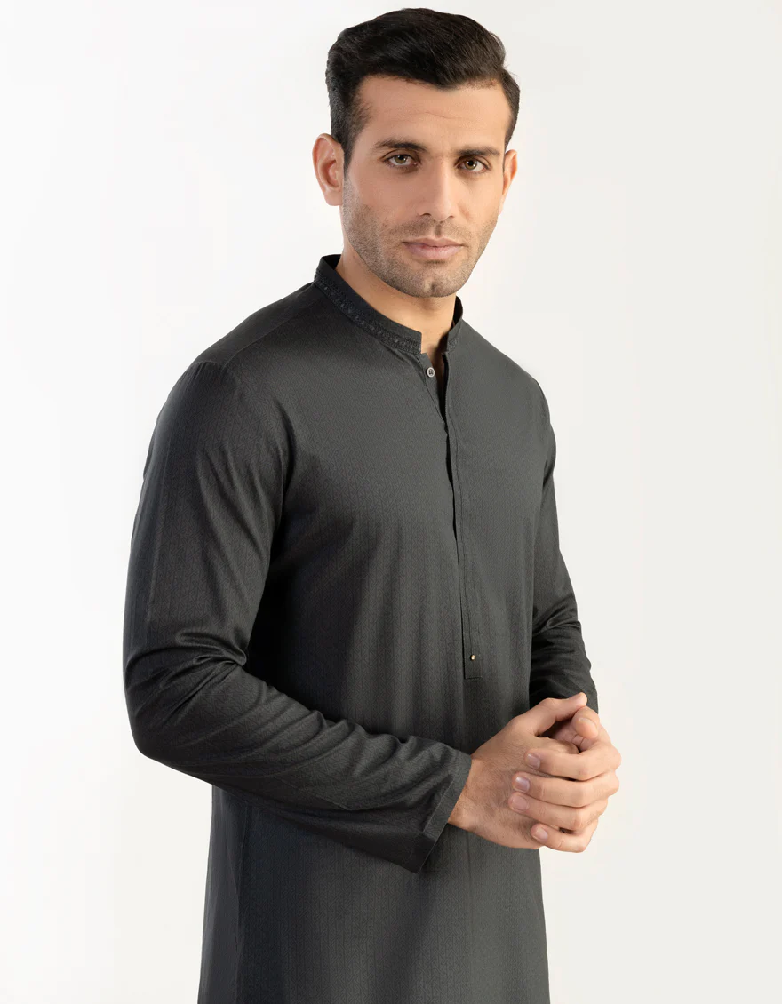 DARK GREY COTTON KURTA | JJK-S-US-32745/S23/JJ8771-SF - Image 2