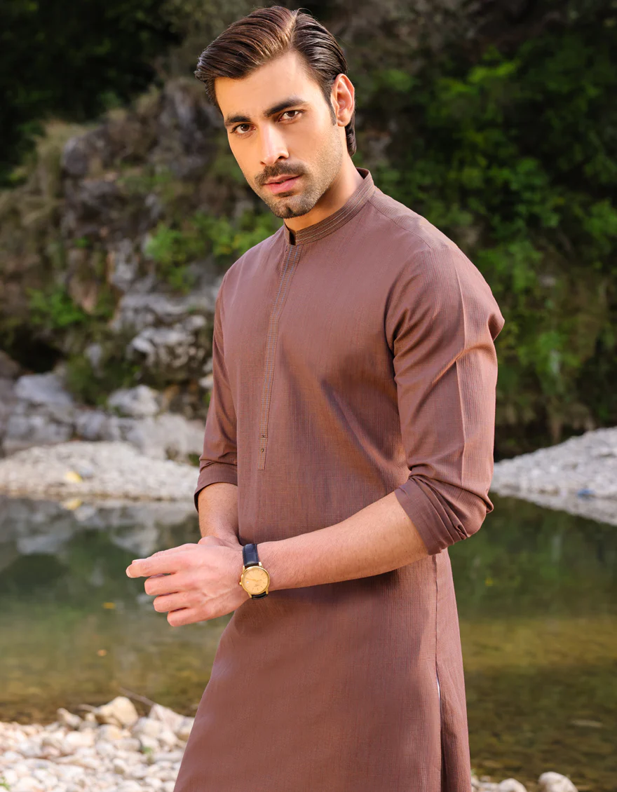 BROWN COTTON KURTA | JJK-S-US-32753/S23/JJ8881-CL - Image 3