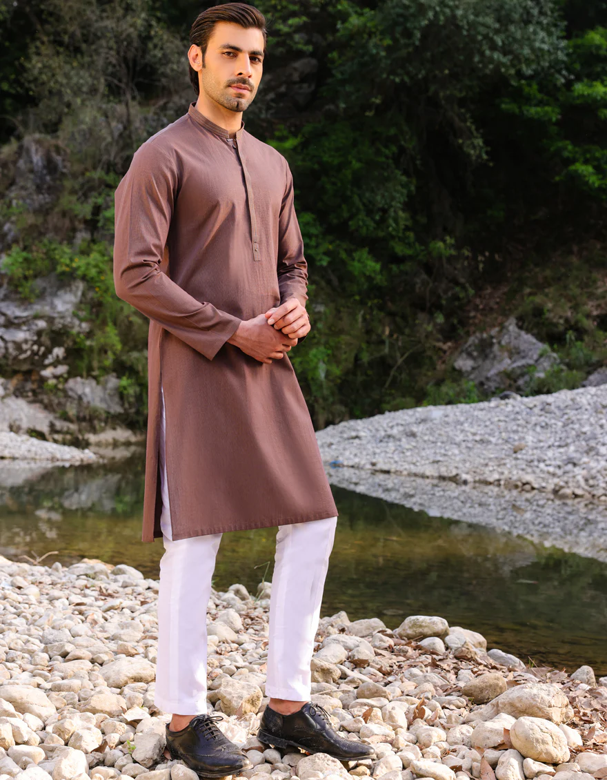 BROWN COTTON KURTA | JJK-S-US-32753/S23/JJ8881-CL - Image 4