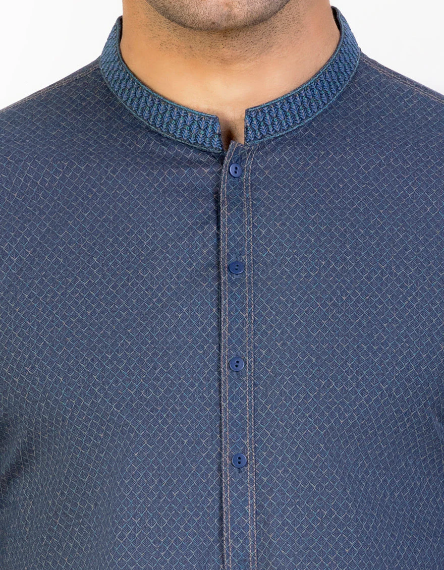 PIGEON BLUE COTTON KURTA | JJK-S-US-32779/S23/JJ8771-SF - Image 2