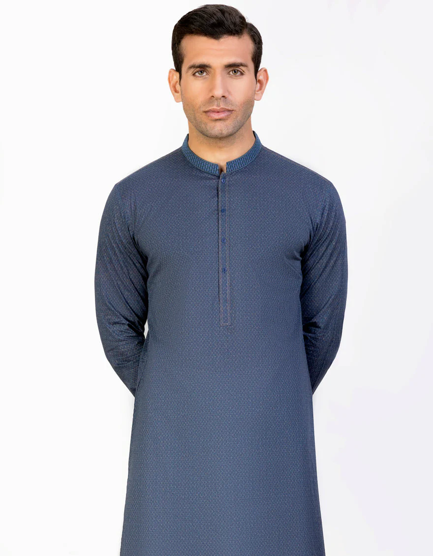 PIGEON BLUE COTTON KURTA | JJK-S-US-32779/S23/JJ8771-SF - Image 3