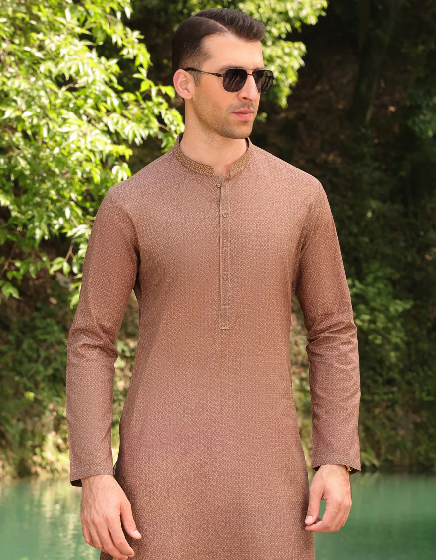 BROWN COTTON KURTA | JJK-S-US-32781/S23/JJ8771-SF - Image 4