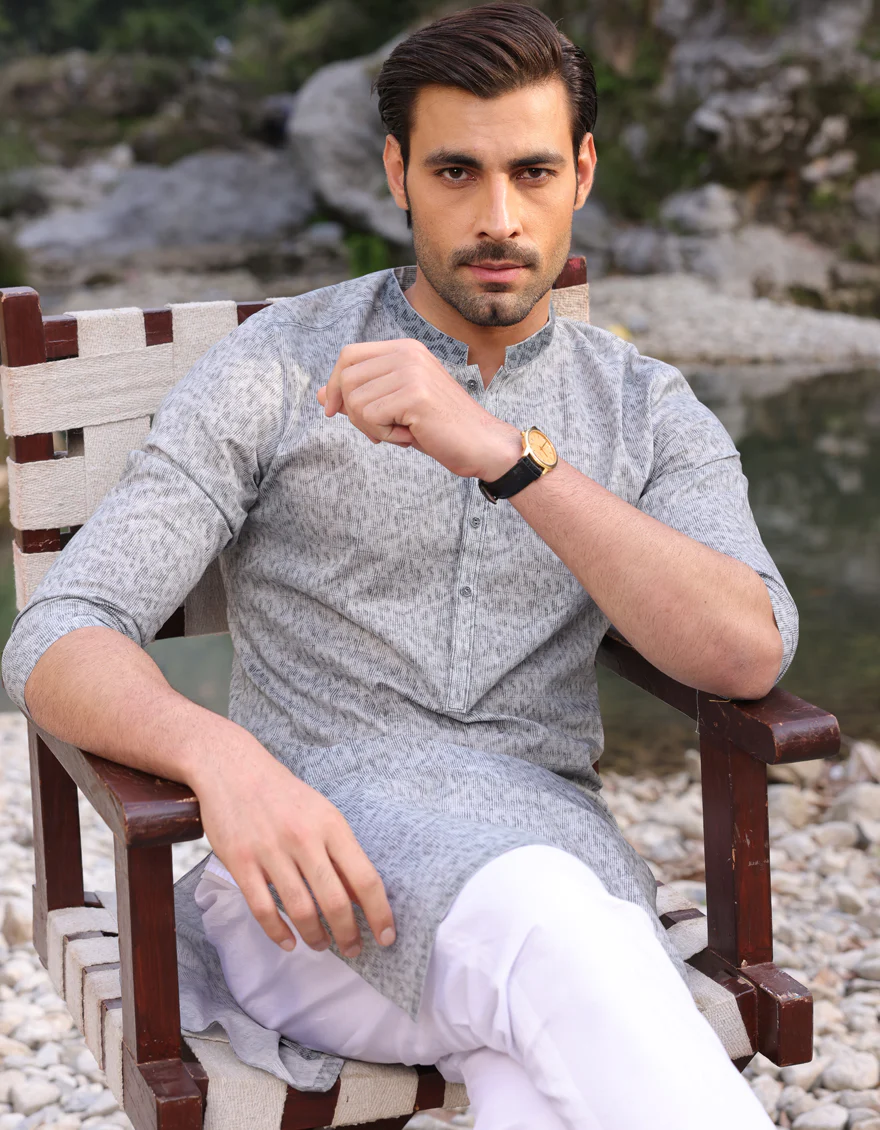 SAGE GREEN COTTON KURTA | JJK-S-US-32782/S23/JJ8771-SF - Image 2