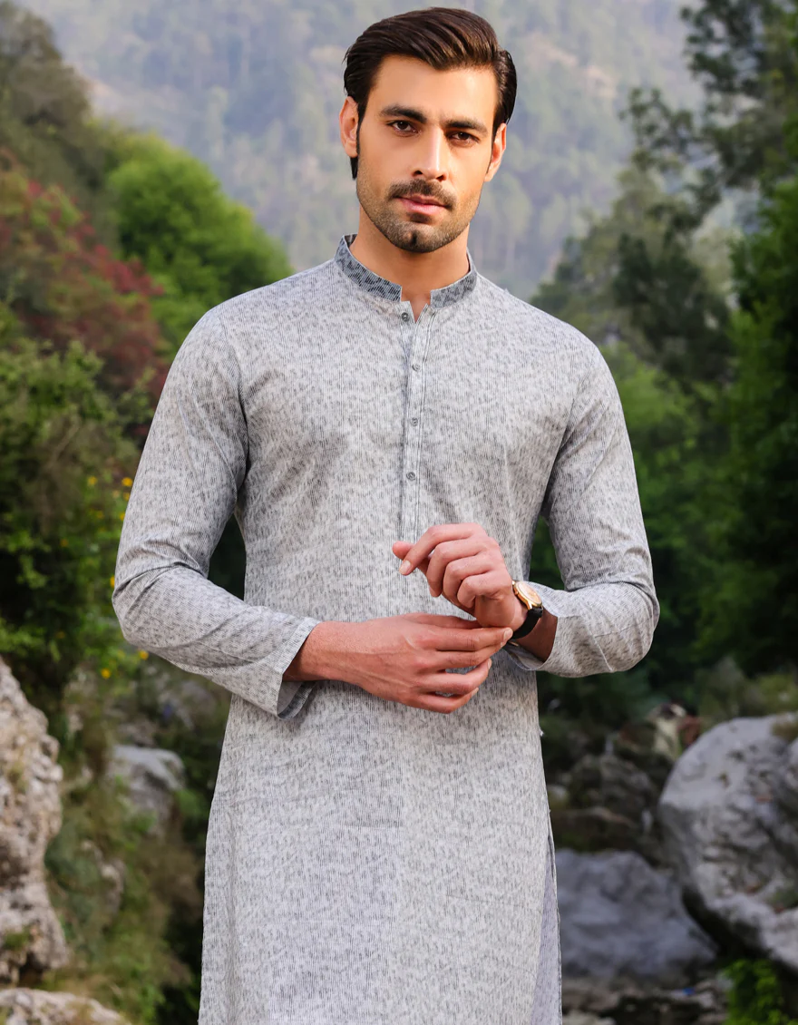 SAGE GREEN COTTON KURTA | JJK-S-US-32782/S23/JJ8771-SF - Image 3