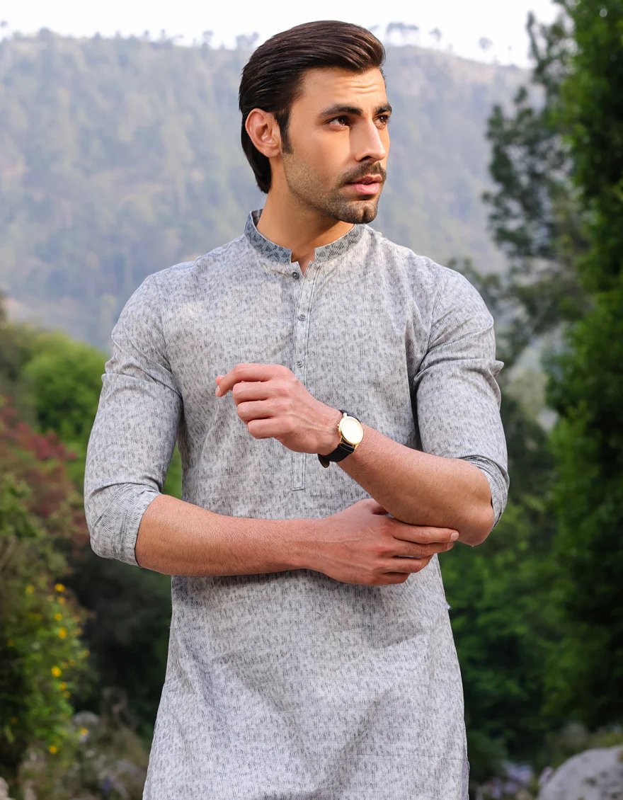 SAGE GREEN COTTON KURTA | JJK-S-US-32782/S23/JJ8771-SF - Image 4