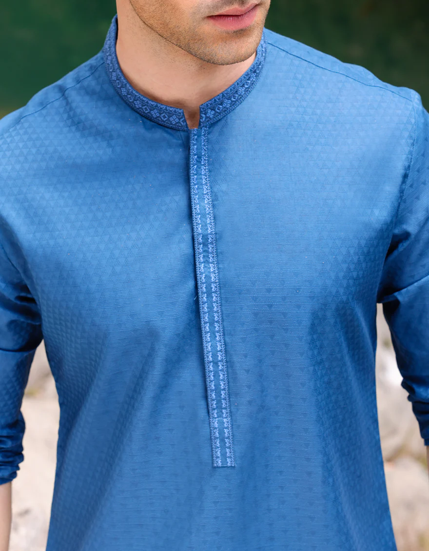 TEAL COTTON KURTA | JJK-S-US-32803/S23/JJ9071-SF - Image 3