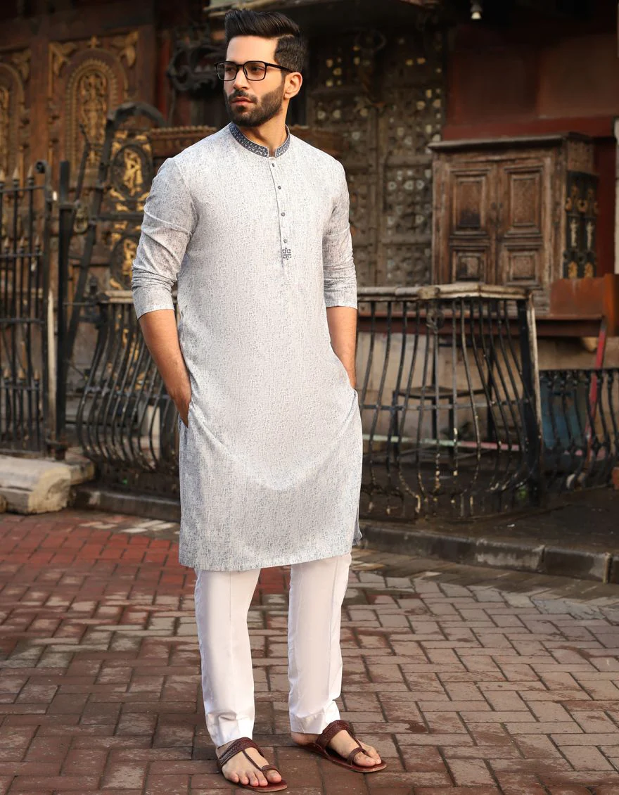 SMOKE BLUE KURTA | JJK-S-US-34001/S21/JJ6837 - Image 2