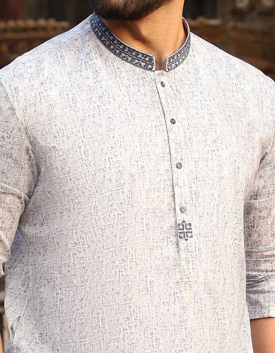 SMOKE BLUE KURTA | JJK-S-US-34001/S21/JJ6837 - Image 3