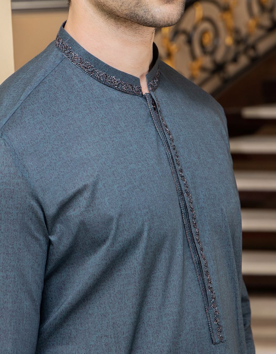 GREISH GREEN KURTA | JJK-S-US-34057/S21/JJ7210-SF - Image 3