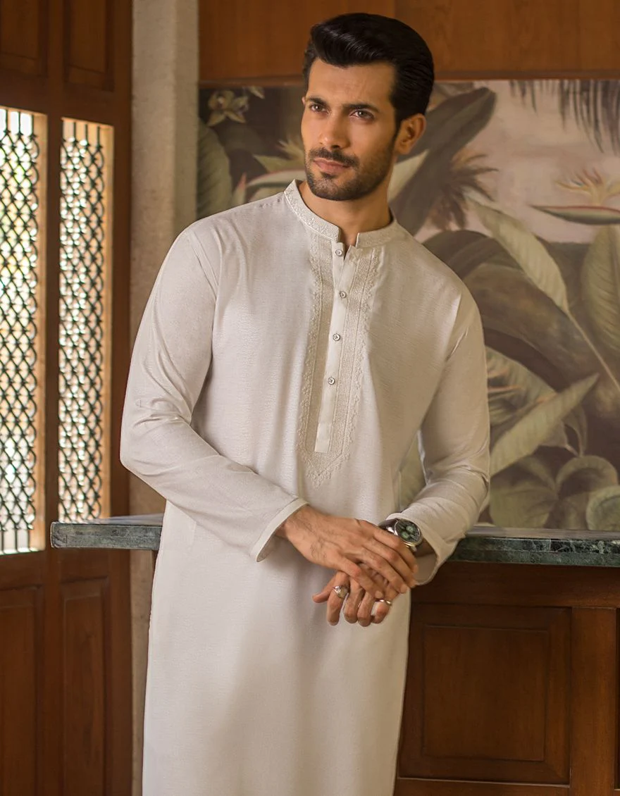 DULL WHITE KURTA | JJK-S-US-34067/S21/JJ6846-SF - Image 2