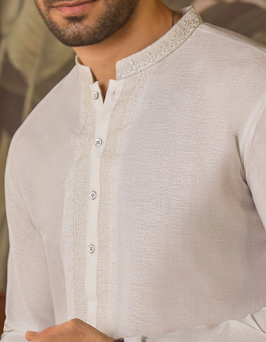 DULL WHITE KURTA | JJK-S-US-34067/S21/JJ6846-SF - Image 3