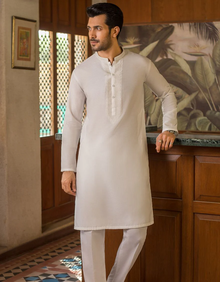 DULL WHITE KURTA | JJK-S-US-34067/S21/JJ6846-SF - Image 4