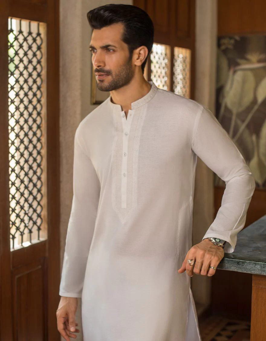 DULL WHITE KURTA | JJK-S-US-34067/S21/JJ6846-SF - Image 5