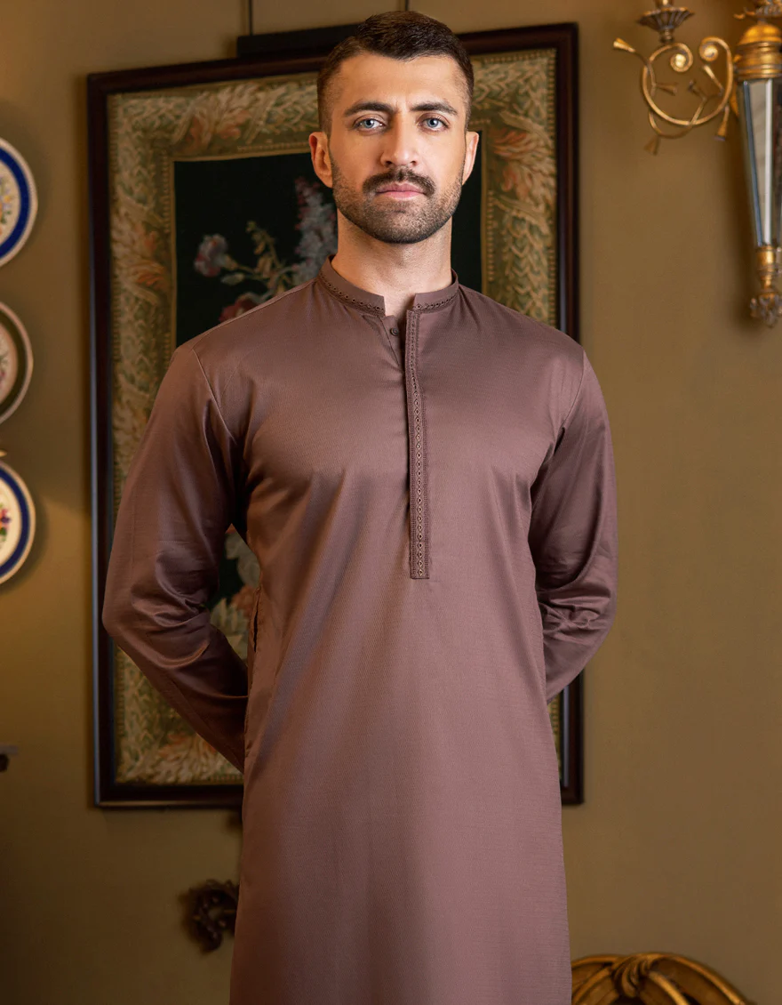 BROWN COTTON KURTA | JJK-S-US-34153/S22/JJ7659-SF - Image 3