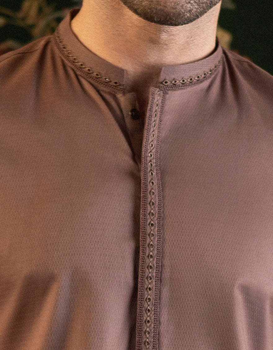 BROWN COTTON KURTA | JJK-S-US-34153/S22/JJ7659-SF - Image 6