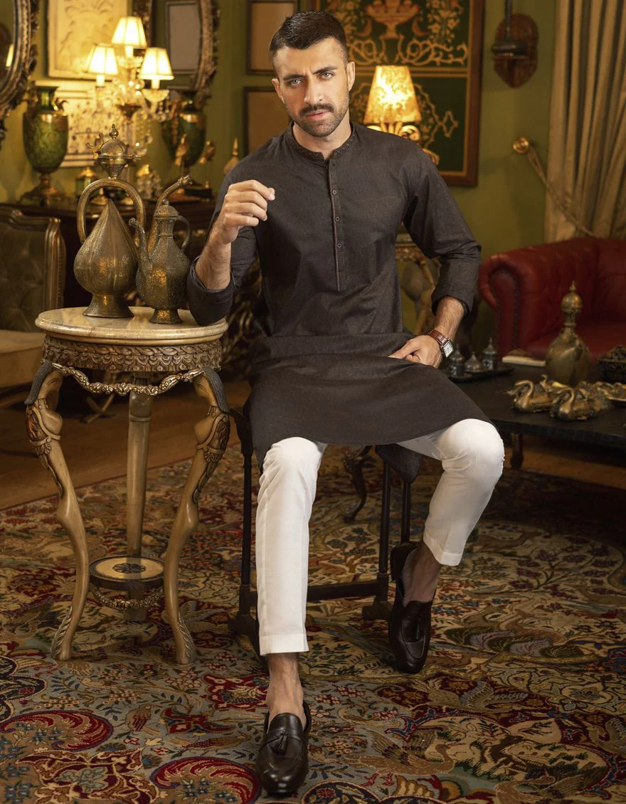 DARK BROWN KURTA | JJK-S-US-34156/S22/JJ7546-SF - Image 2