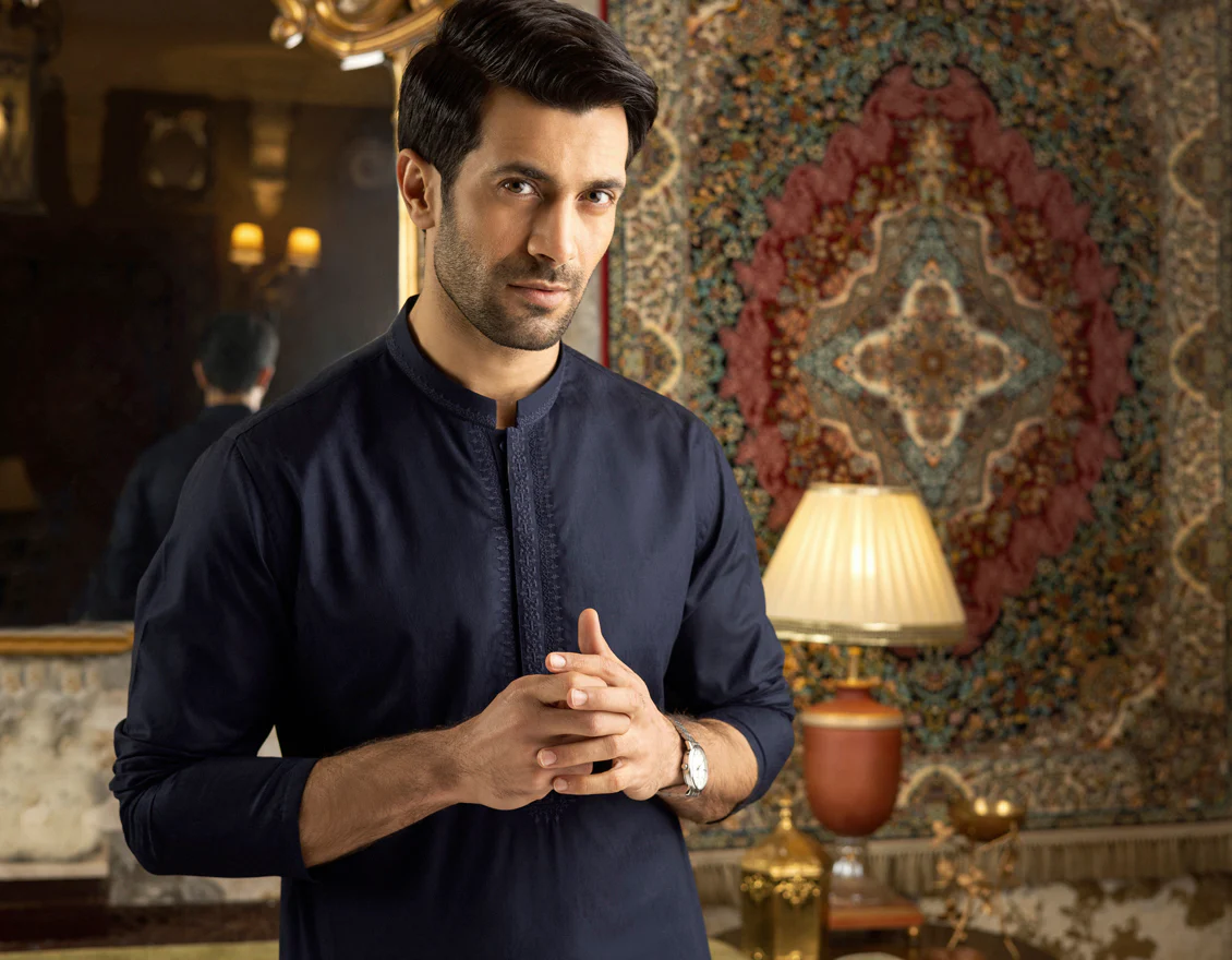 MID NIGHT BLUE COTTON KURTA | JJK-S-US-34162/S22/JJ7661-SF - Image 6