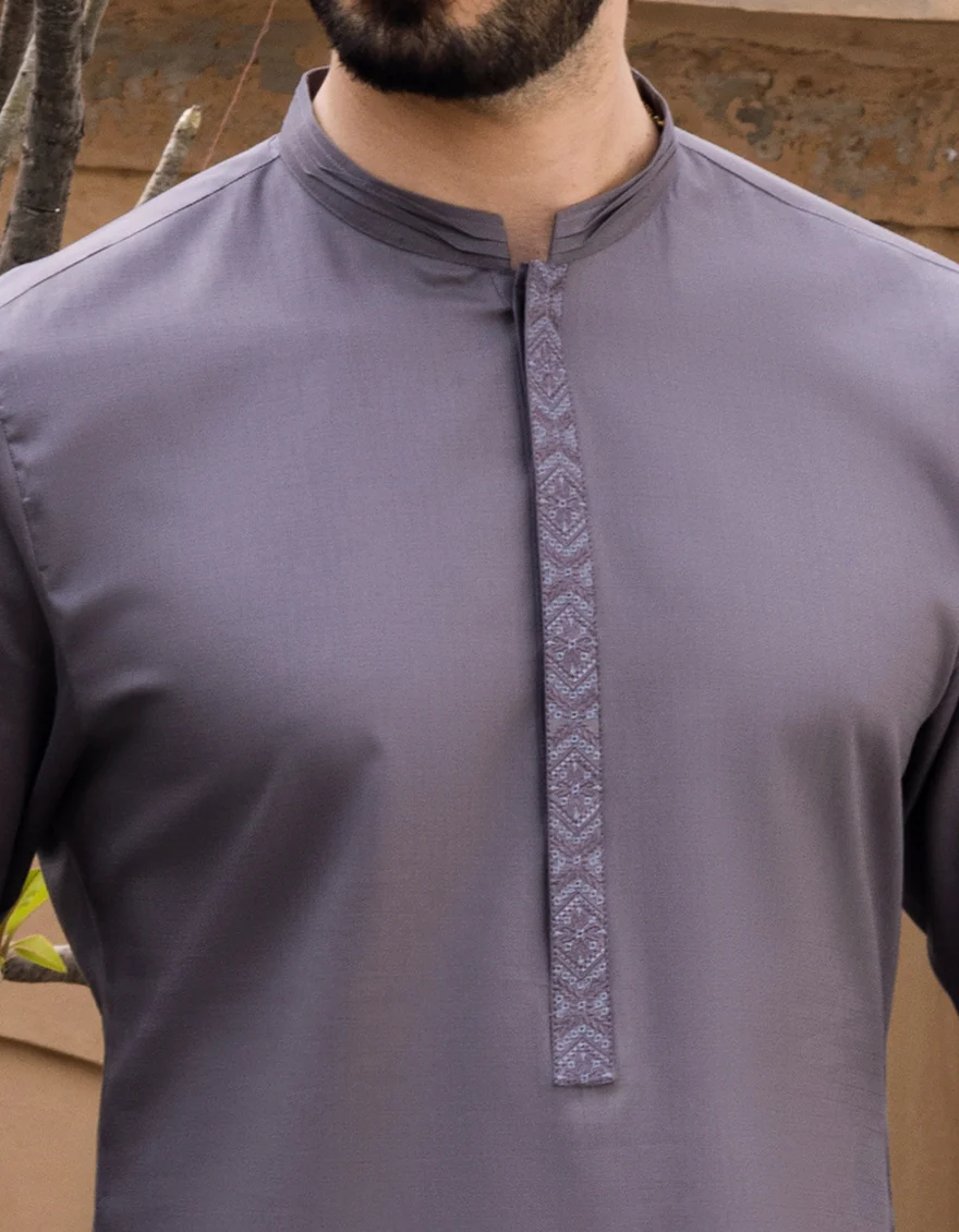 SLATE GREY COTTON KURTA | JJK-S-US-34165/S22/JJ8133-SF - Image 2