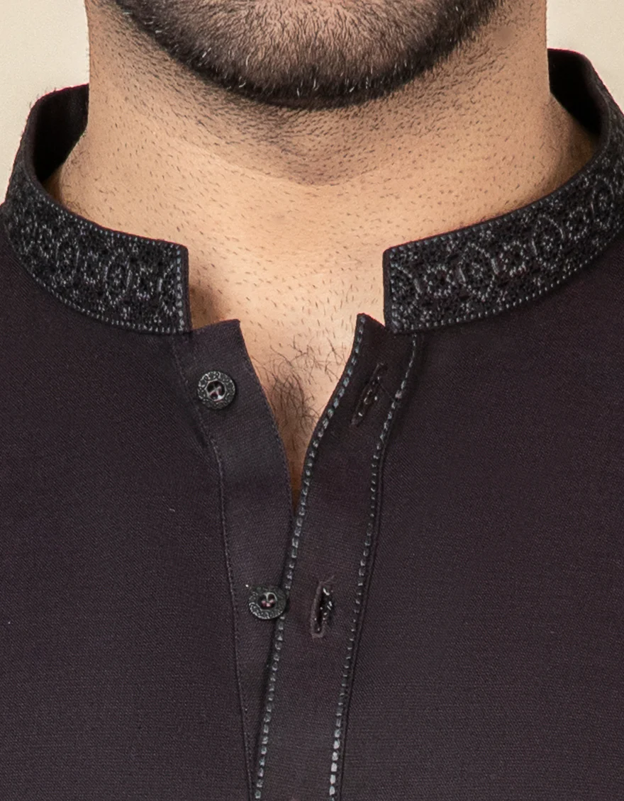DARK VIOLET COTTON KURTA | JJK-S-US-34177/S22/JJ8176-FL - Image 2