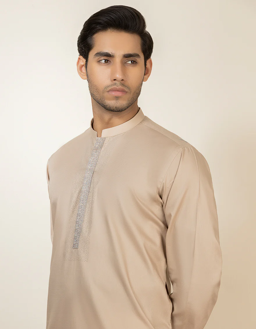 PALE BROWN COTTON KURTA | JJK-S-US-34181/S22/JJ7656-SF - Image 2
