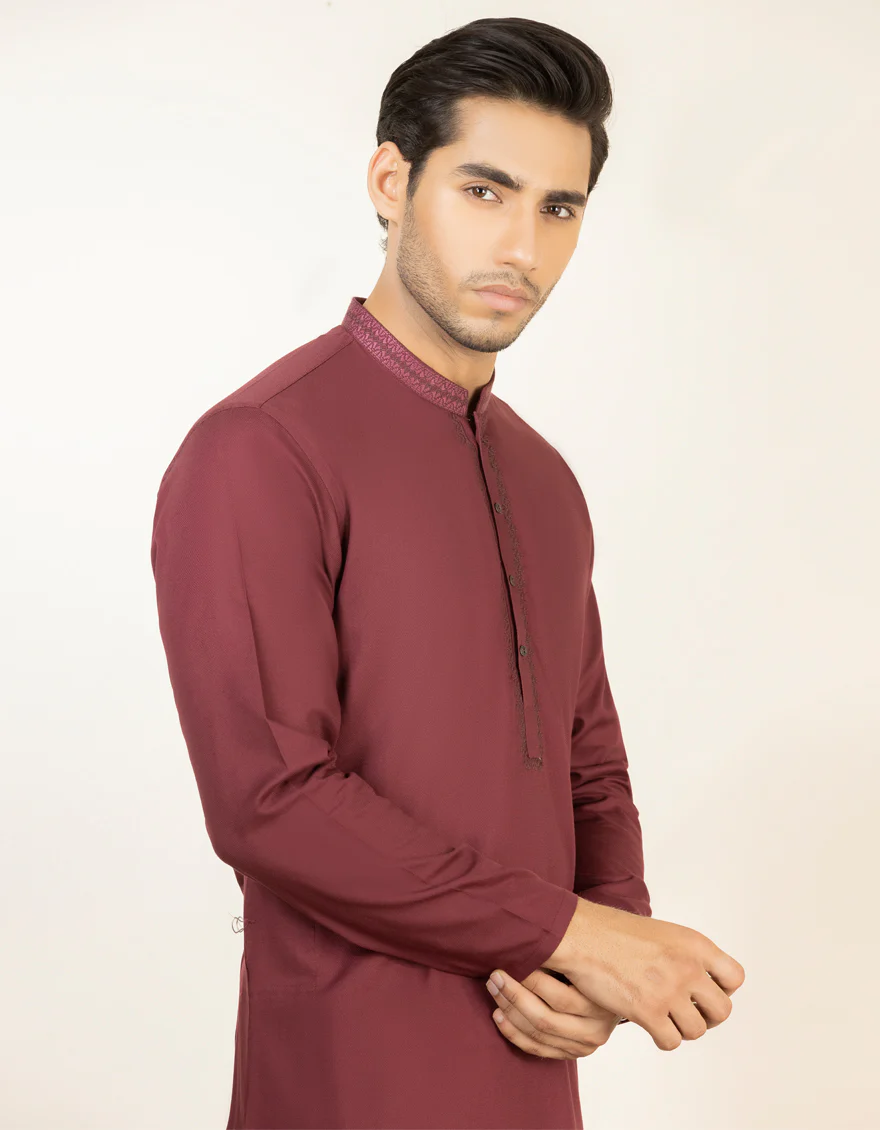 PLUM BLENDED KURTA | JJK-S-US-34182/S22/JJ7626-SF - Image 2