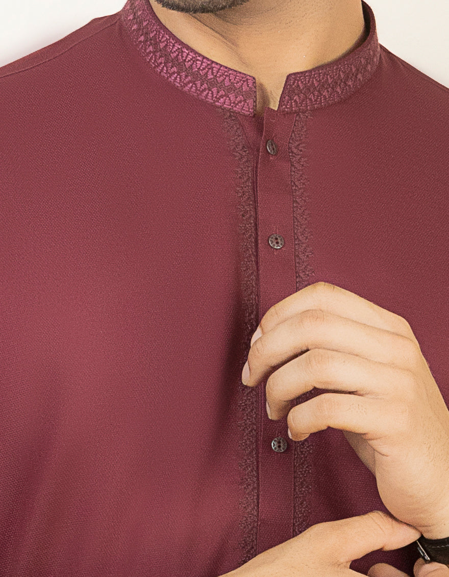 PLUM BLENDED KURTA | JJK-S-US-34182/S22/JJ7626-SF - Image 3