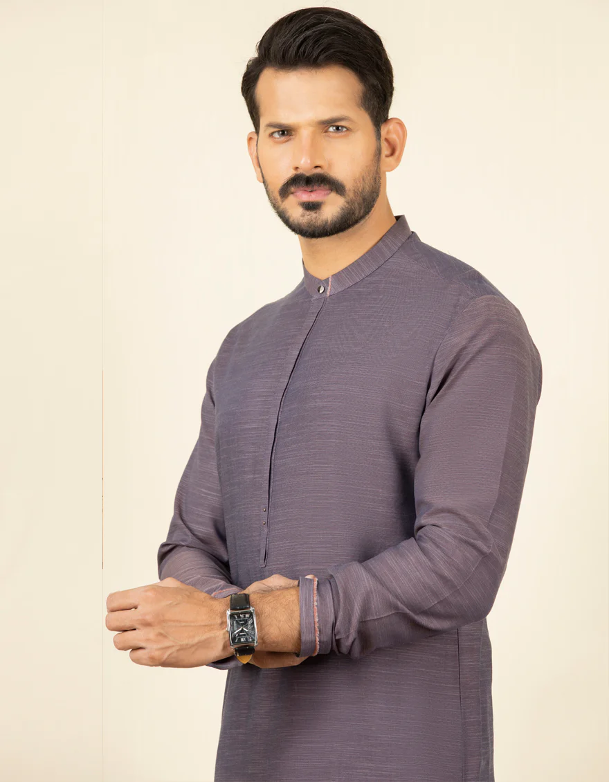 DULL PURPLE COTTON KURTA | JJK-S-US-34207/S22/JJ7662-CL - Image 3