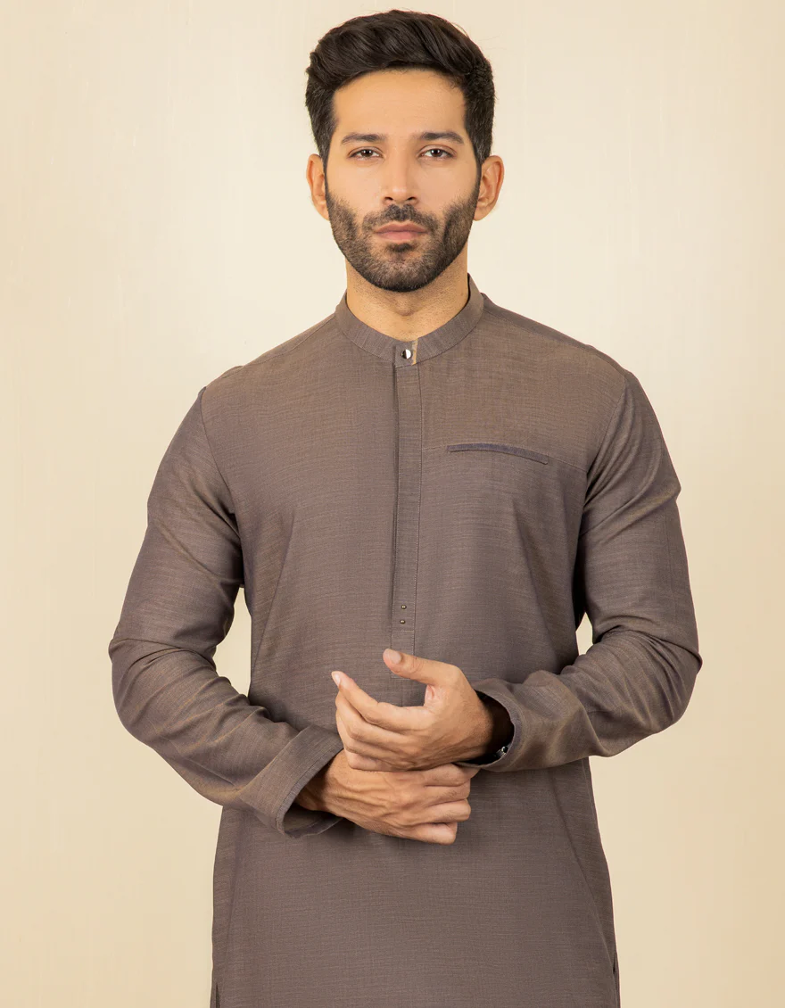 LIGHT BROWN COTTON KURTA | JJK-S-US-34208/S22/JJ7662-CL - Image 2